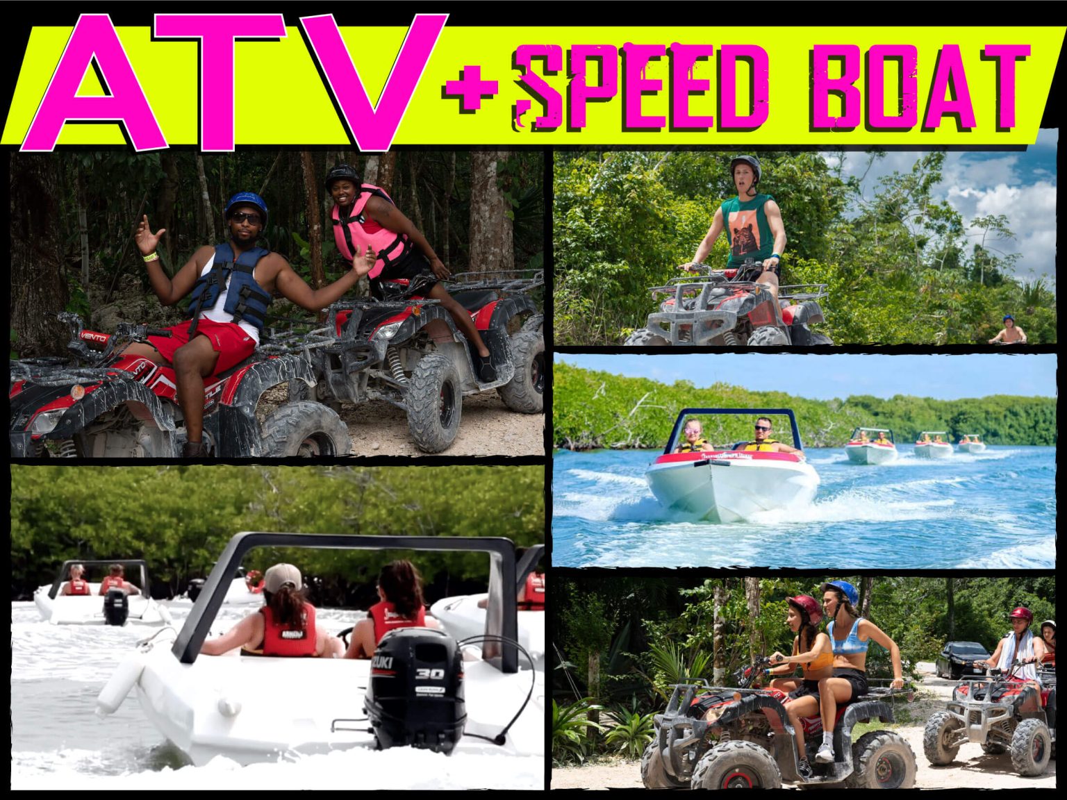 atv speed boat tour cancun